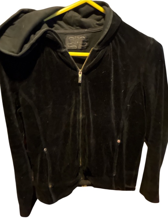 Charter Club Jackets & Blazers - Charter Club Black Velour Zip Front Jacket
